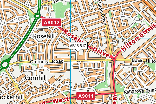 AB16 5JZ map - OS VectorMap District (Ordnance Survey) AB16 5JZ map - OS VectorMap District (Ordnance Survey)