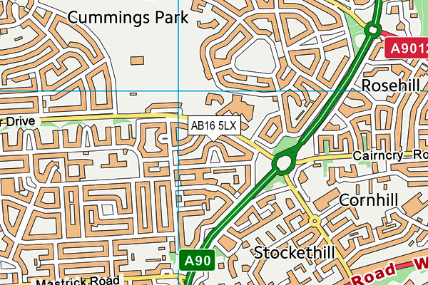 AB16 5LX map - OS VectorMap District (Ordnance Survey) AB16 5LX map - OS VectorMap District (Ordnance Survey)