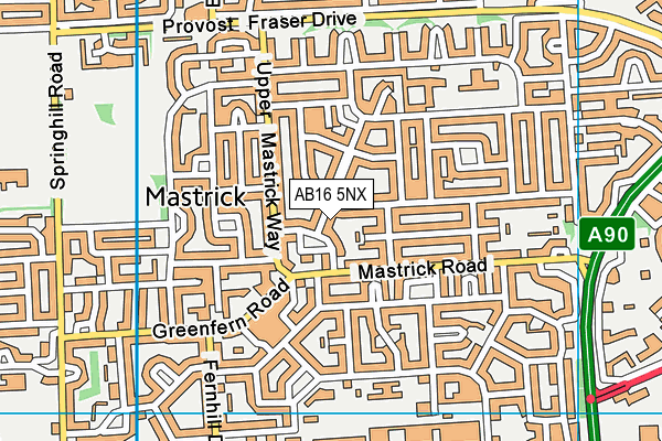 AB16 5NX map - OS VectorMap District (Ordnance Survey) AB16 5NX map - OS VectorMap District (Ordnance Survey)