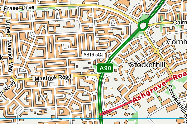 AB16 5QJ map - OS VectorMap District (Ordnance Survey) AB16 5QJ map - OS VectorMap District (Ordnance Survey)