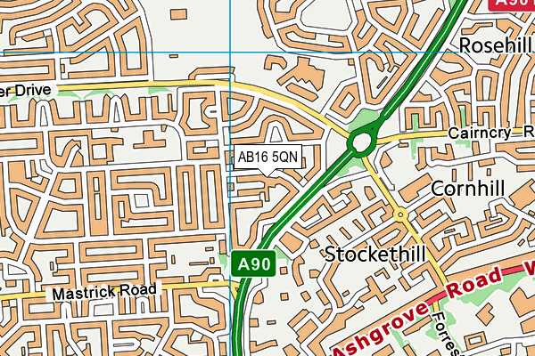 AB16 5QN map - OS VectorMap District (Ordnance Survey) AB16 5QN map - OS VectorMap District (Ordnance Survey)