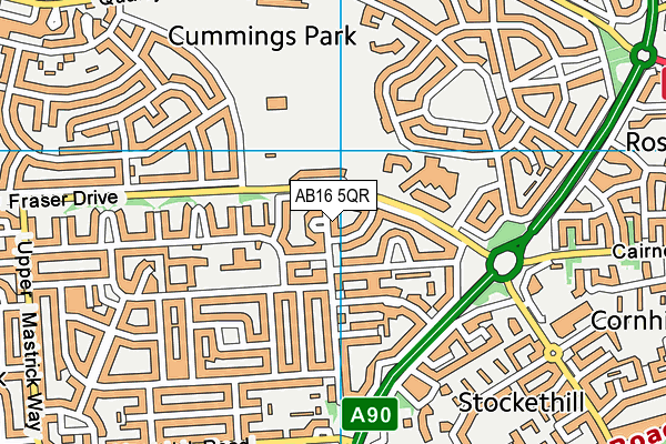 AB16 5QR map - OS VectorMap District (Ordnance Survey) AB16 5QR map - OS VectorMap District (Ordnance Survey)