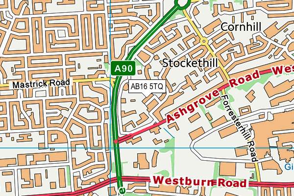 AB16 5TQ map - OS VectorMap District (Ordnance Survey) AB16 5TQ map - OS VectorMap District (Ordnance Survey)