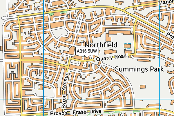 AB16 5UW map - OS VectorMap District (Ordnance Survey) AB16 5UW map - OS VectorMap District (Ordnance Survey)