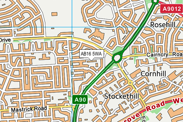 AB16 5WA map - OS VectorMap District (Ordnance Survey) AB16 5WA map - OS VectorMap District (Ordnance Survey)