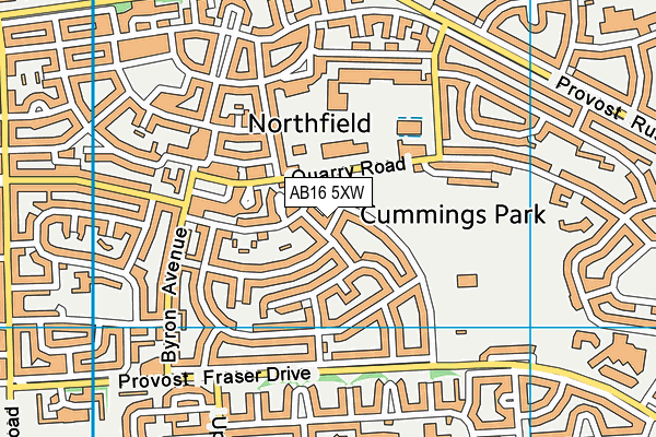 AB16 5XW map - OS VectorMap District (Ordnance Survey) AB16 5XW map - OS VectorMap District (Ordnance Survey)