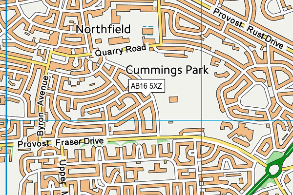 AB16 5XZ map - OS VectorMap District (Ordnance Survey)