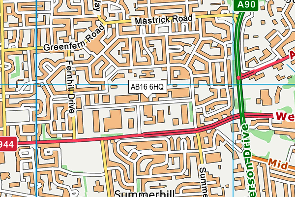 AB16 6HQ map - OS VectorMap District (Ordnance Survey) AB16 6HQ map - OS VectorMap District (Ordnance Survey)
