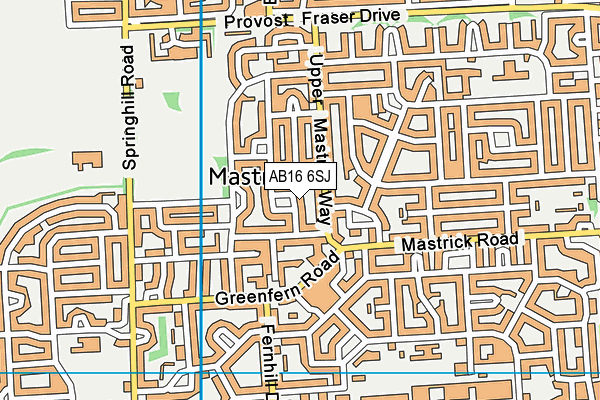 AB16 6SJ map - OS VectorMap District (Ordnance Survey) AB16 6SJ map - OS VectorMap District (Ordnance Survey)