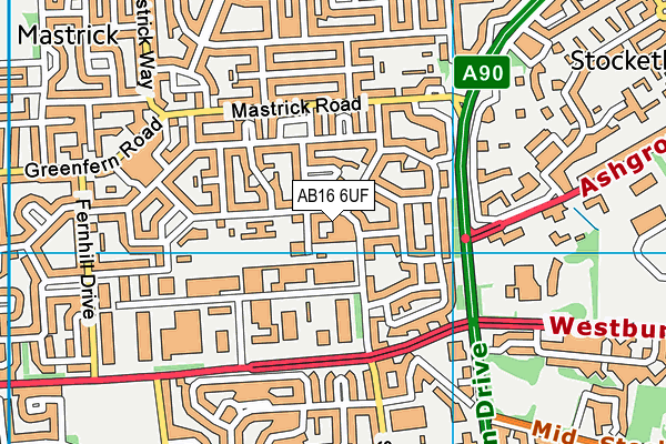 AB16 6UF map - OS VectorMap District (Ordnance Survey) AB16 6UF map - OS VectorMap District (Ordnance Survey)