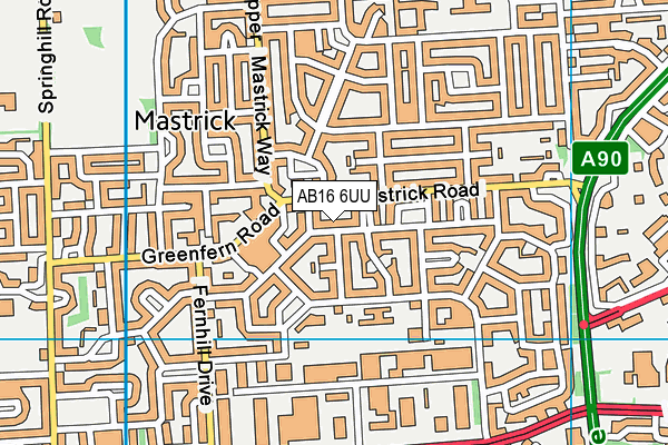 AB16 6UU map - OS VectorMap District (Ordnance Survey) AB16 6UU map - OS VectorMap District (Ordnance Survey)