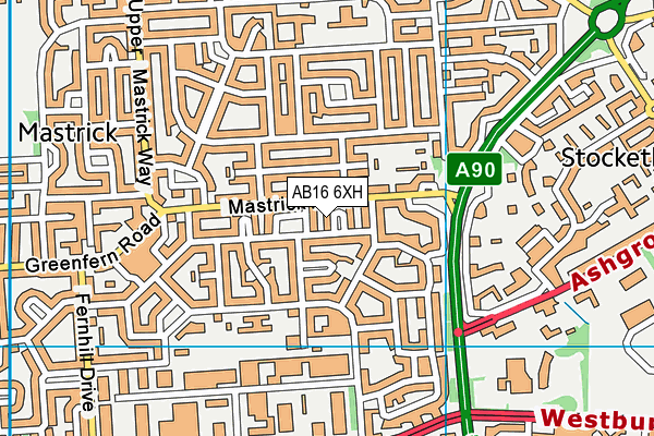AB16 6XH map - OS VectorMap District (Ordnance Survey) AB16 6XH map - OS VectorMap District (Ordnance Survey)