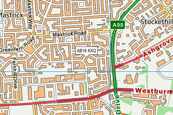 AB16 6XQ map - OS VectorMap District (Ordnance Survey) AB16 6XQ map - OS VectorMap District (Ordnance Survey)
