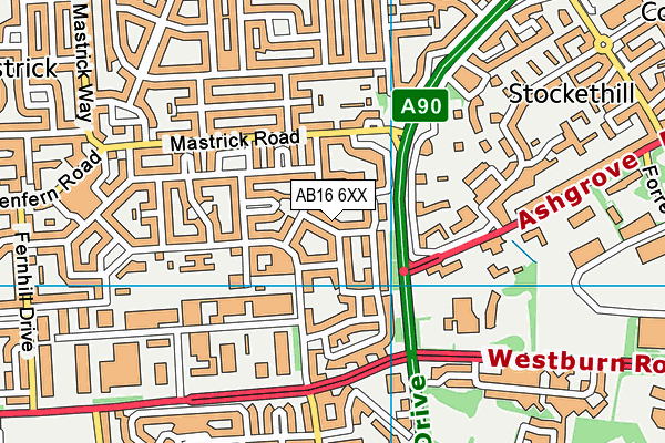 AB16 6XX map - OS VectorMap District (Ordnance Survey)