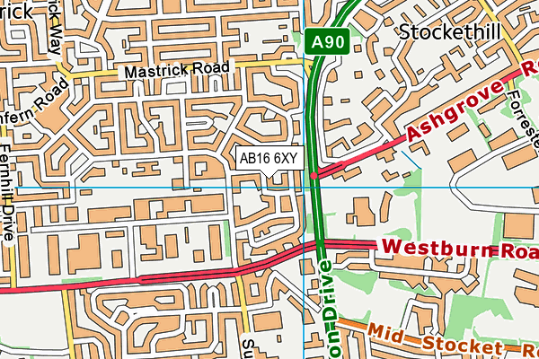 AB16 6XY map - OS VectorMap District (Ordnance Survey) AB16 6XY map - OS VectorMap District (Ordnance Survey)