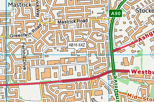 AB16 6XZ map - OS VectorMap District (Ordnance Survey) AB16 6XZ map - OS VectorMap District (Ordnance Survey)