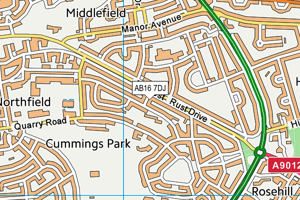 AB16 7DJ map - OS VectorMap District (Ordnance Survey) AB16 7DJ map - OS VectorMap District (Ordnance Survey)