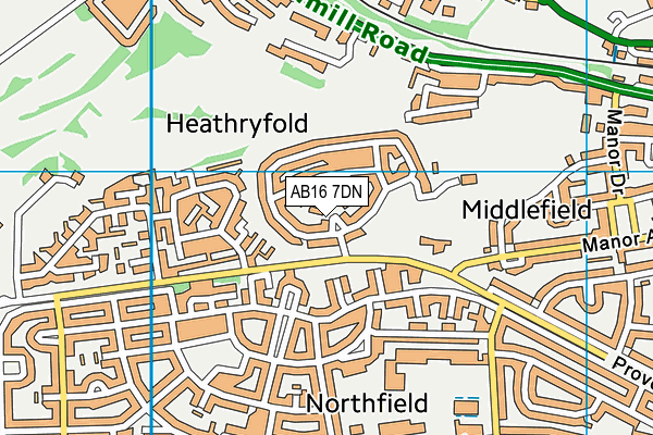 AB16 7DN map - OS VectorMap District (Ordnance Survey) AB16 7DN map - OS VectorMap District (Ordnance Survey)