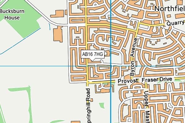 AB16 7HG map - OS VectorMap District (Ordnance Survey) AB16 7HG map - OS VectorMap District (Ordnance Survey)