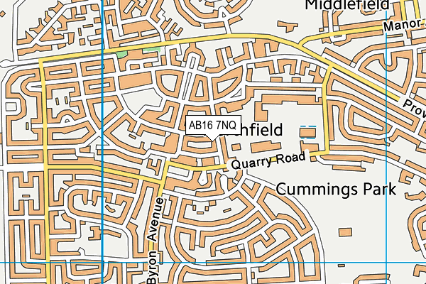 AB16 7NQ map - OS VectorMap District (Ordnance Survey) AB16 7NQ map - OS VectorMap District (Ordnance Survey)