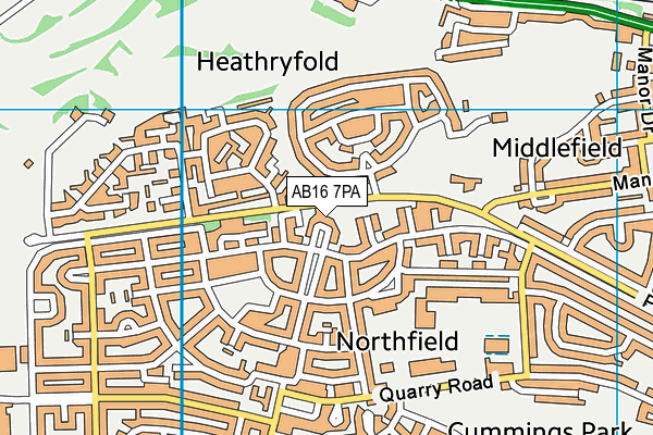 AB16 7PA map - OS VectorMap District (Ordnance Survey)