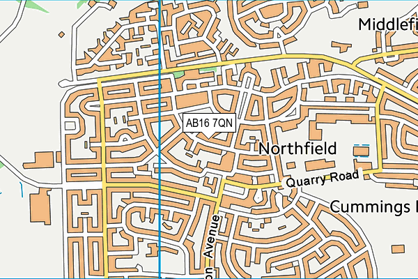 AB16 7QN map - OS VectorMap District (Ordnance Survey) AB16 7QN map - OS VectorMap District (Ordnance Survey)