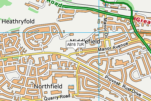 AB16 7UR map - OS VectorMap District (Ordnance Survey) AB16 7UR map - OS VectorMap District (Ordnance Survey)