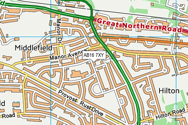 AB16 7XY map - OS VectorMap District (Ordnance Survey) AB16 7XY map - OS VectorMap District (Ordnance Survey)