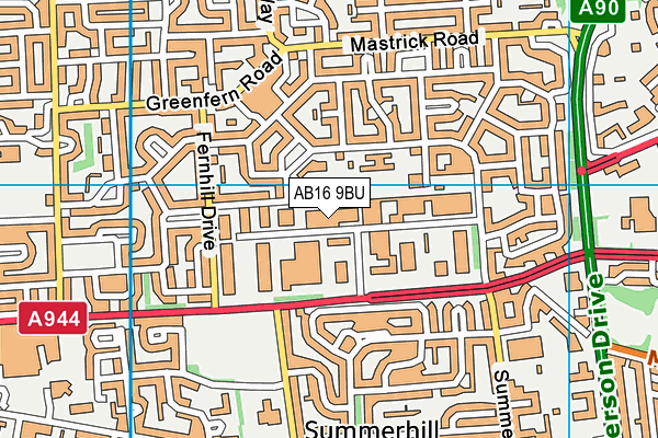 AB16 9BU map - OS VectorMap District (Ordnance Survey) AB16 9BU map - OS VectorMap District (Ordnance Survey)