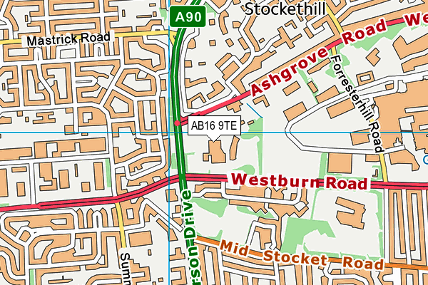 AB16 9TE map - OS VectorMap District (Ordnance Survey) AB16 9TE map - OS VectorMap District (Ordnance Survey)