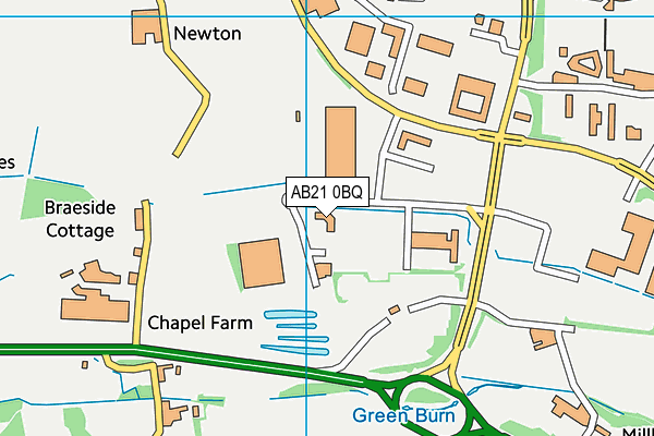 AB21 0BQ map - OS VectorMap District (Ordnance Survey) AB21 0BQ map - OS VectorMap District (Ordnance Survey)