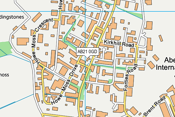 AB21 0GD map - OS VectorMap District (Ordnance Survey) AB21 0GD map - OS VectorMap District (Ordnance Survey)