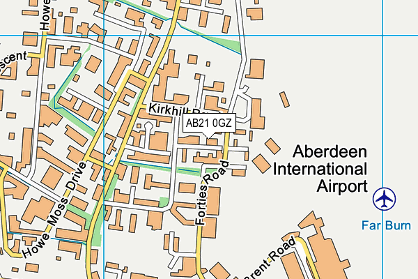 AB21 0GZ map - OS VectorMap District (Ordnance Survey) AB21 0GZ map - OS VectorMap District (Ordnance Survey)