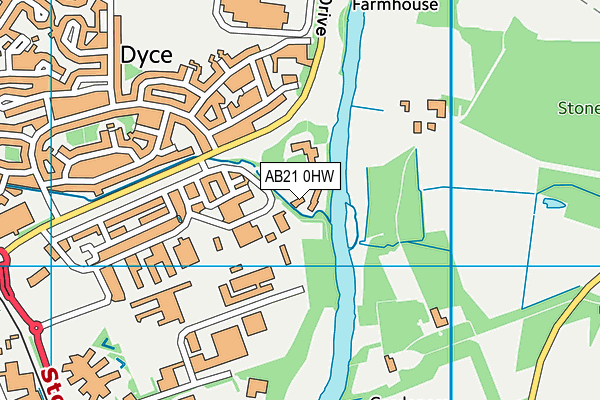AB21 0HW map - OS VectorMap District (Ordnance Survey) AB21 0HW map - OS VectorMap District (Ordnance Survey)