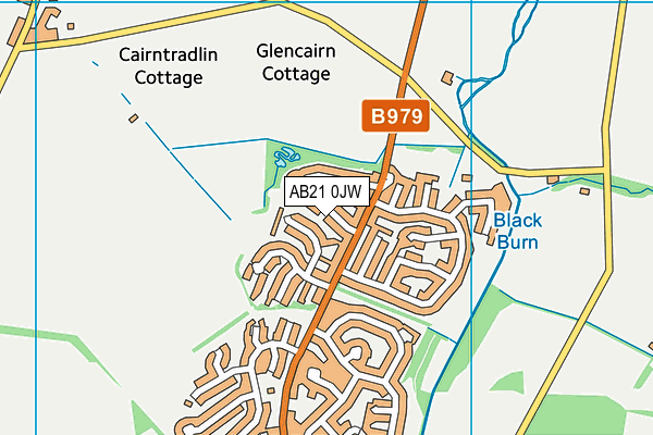 AB21 0JW map - OS VectorMap District (Ordnance Survey) AB21 0JW map - OS VectorMap District (Ordnance Survey)
