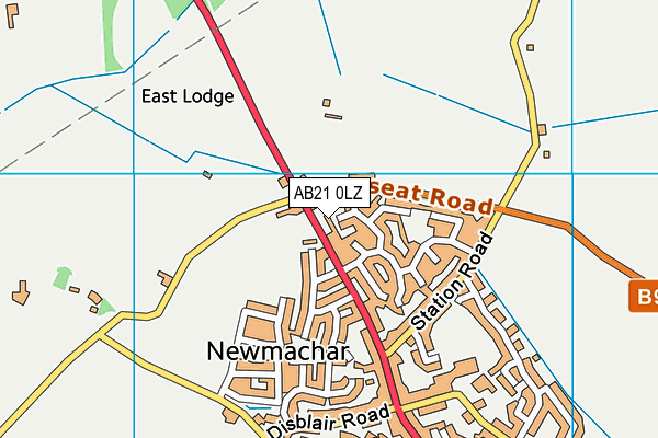 AB21 0LZ map - OS VectorMap District (Ordnance Survey) AB21 0LZ map - OS VectorMap District (Ordnance Survey)