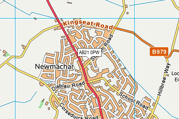 AB21 0PW map - OS VectorMap District (Ordnance Survey) AB21 0PW map - OS VectorMap District (Ordnance Survey)