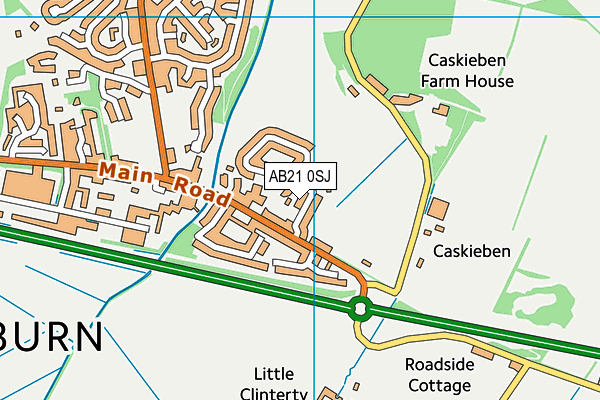 AB21 0SJ map - OS VectorMap District (Ordnance Survey)