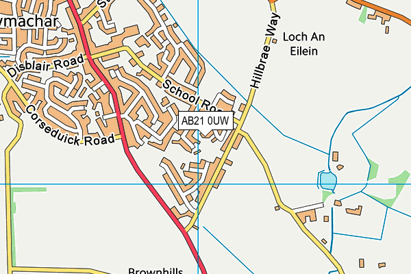 AB21 0UW map - OS VectorMap District (Ordnance Survey) AB21 0UW map - OS VectorMap District (Ordnance Survey)