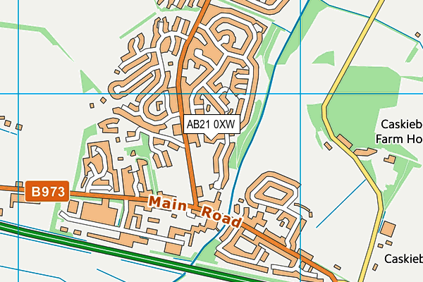 AB21 0XW map - OS VectorMap District (Ordnance Survey) AB21 0XW map - OS VectorMap District (Ordnance Survey)