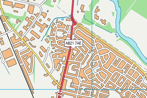 AB21 7AE map - OS VectorMap District (Ordnance Survey) AB21 7AE map - OS VectorMap District (Ordnance Survey)