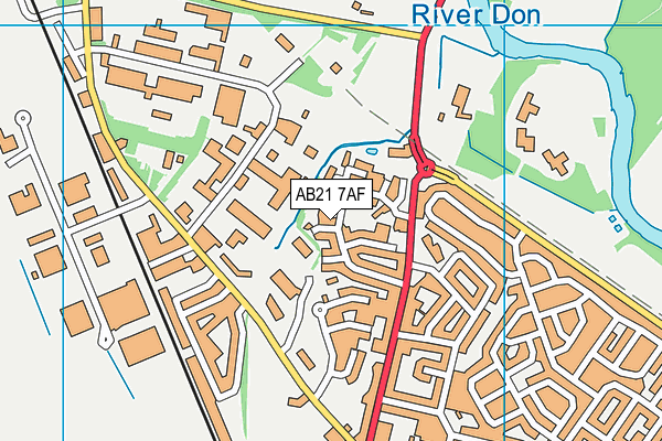 AB21 7AF map - OS VectorMap District (Ordnance Survey)