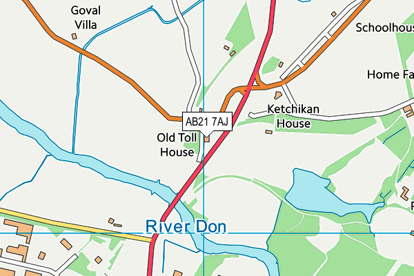 AB21 7AJ map - OS VectorMap District (Ordnance Survey) AB21 7AJ map - OS VectorMap District (Ordnance Survey)