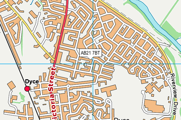 AB21 7BT map - OS VectorMap District (Ordnance Survey)