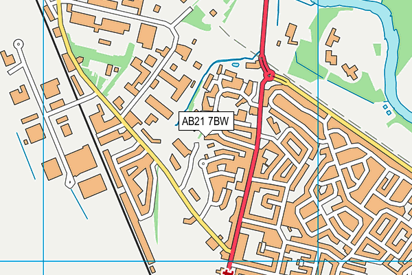 AB21 7BW map - OS VectorMap District (Ordnance Survey) AB21 7BW map - OS VectorMap District (Ordnance Survey)