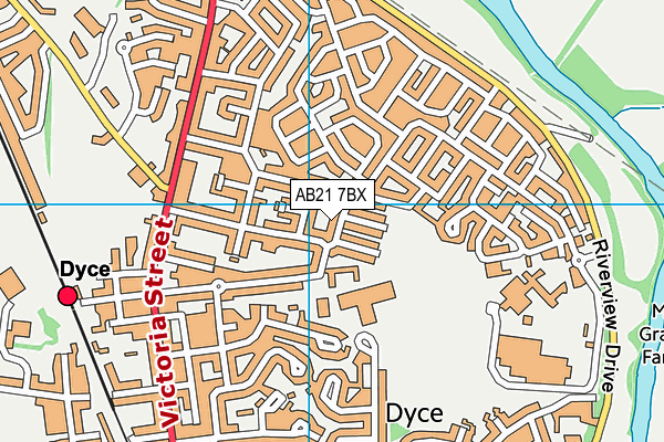 AB21 7BX map - OS VectorMap District (Ordnance Survey) AB21 7BX map - OS VectorMap District (Ordnance Survey)