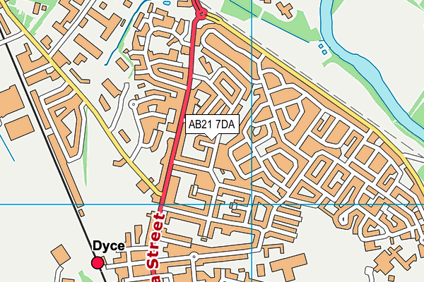 AB21 7DA map - OS VectorMap District (Ordnance Survey)