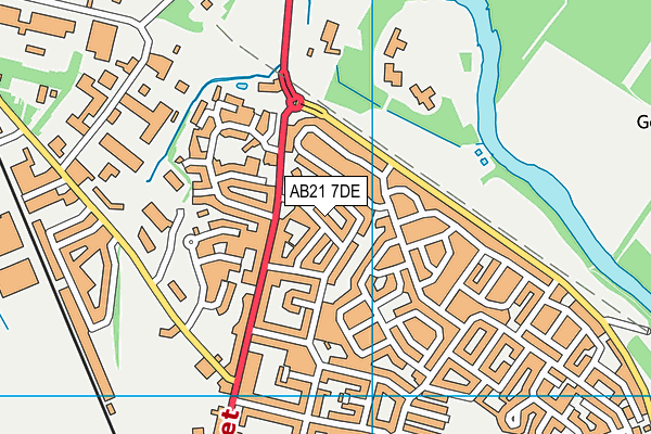 AB21 7DE map - OS VectorMap District (Ordnance Survey) AB21 7DE map - OS VectorMap District (Ordnance Survey)