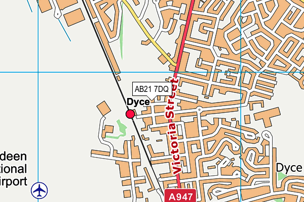 AB21 7DQ map - OS VectorMap District (Ordnance Survey) AB21 7DQ map - OS VectorMap District (Ordnance Survey)