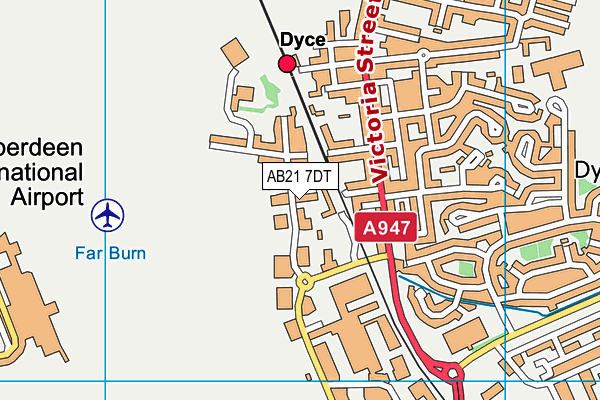 AB21 7DT map - OS VectorMap District (Ordnance Survey)